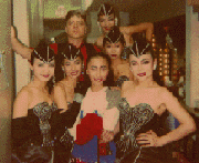 Professor Bubbles and girl dancers.