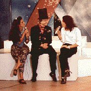 Professor Bubbles being interviewed.